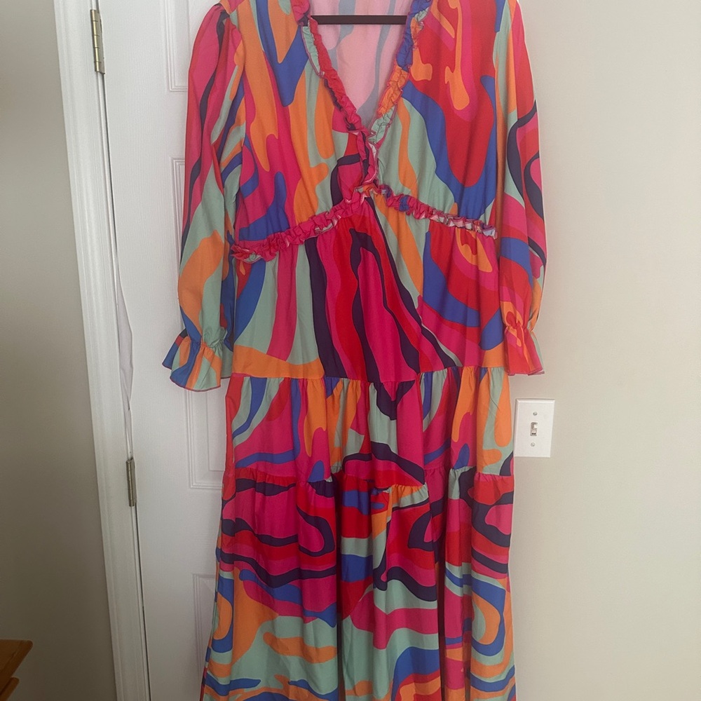 Vibrant Multicolor Maxi Dress